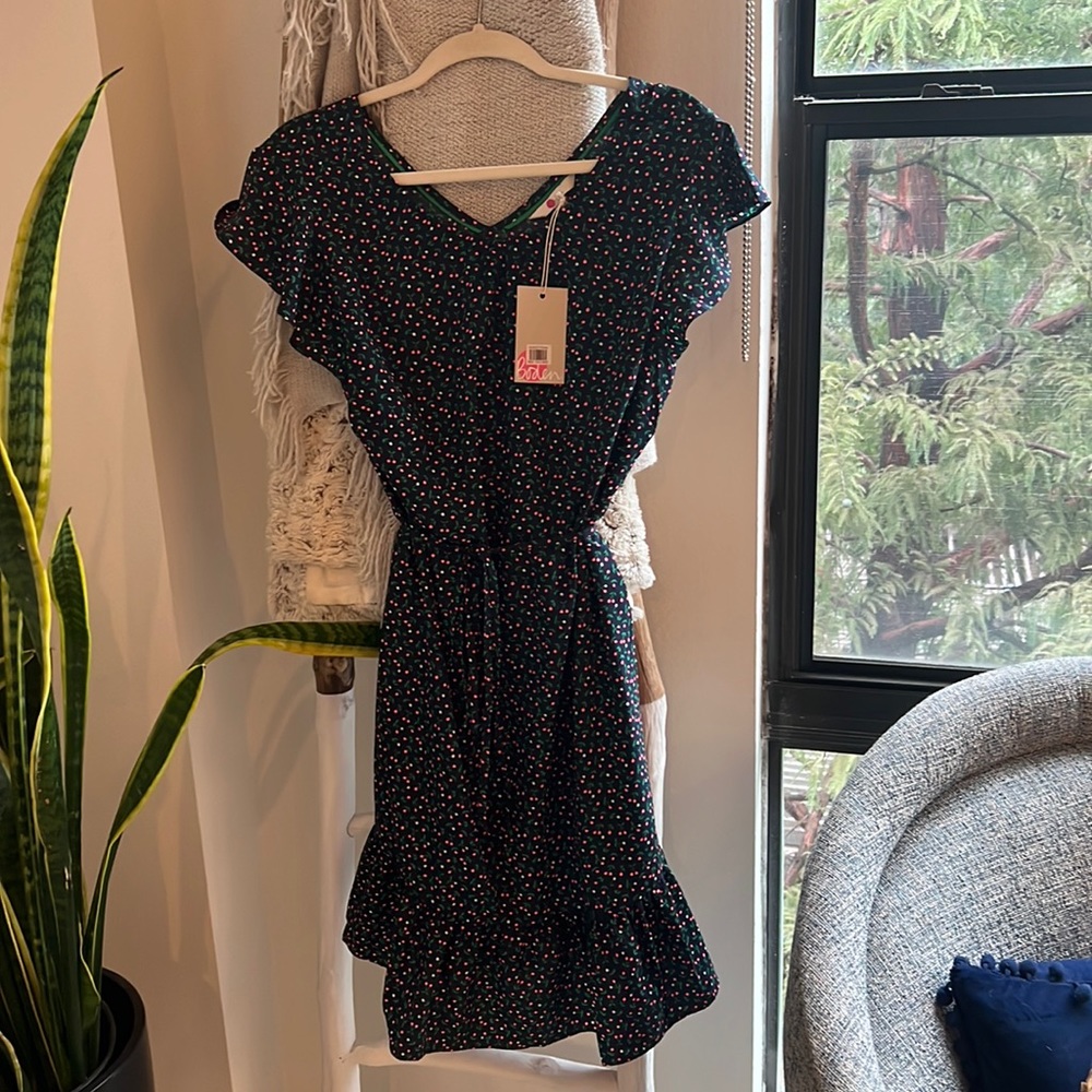 Boden midi dress with cherries